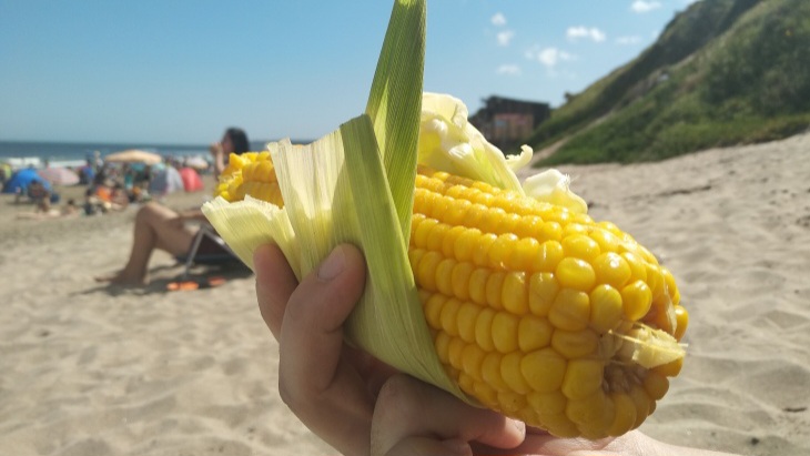 Una argentina pagó 6 palos por un choclo en la playa