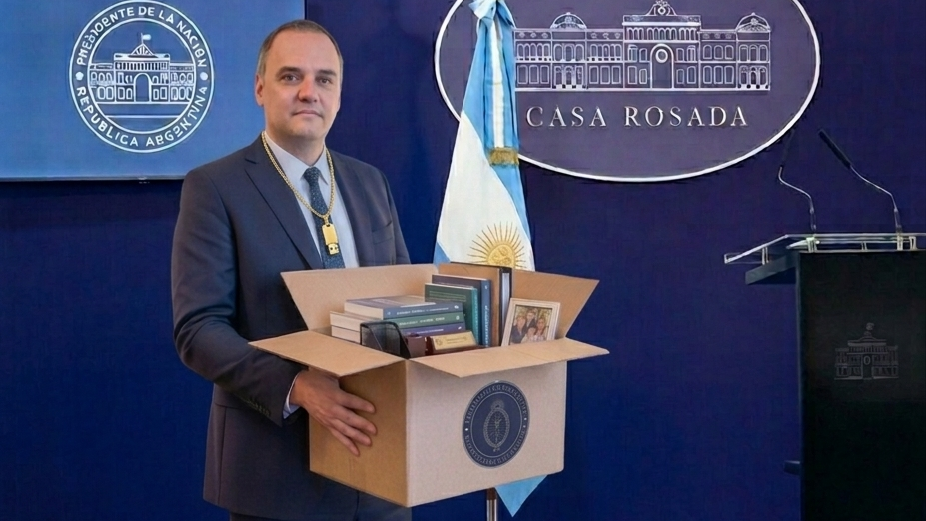 Adorni juntó sus cositas y no es más el vocero presidencial